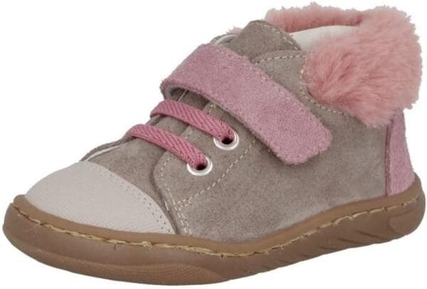Zapatos Niña Andanines Barefoot: Elegancia Gris con Rosa y Puntera Reforzada - Imagen 2