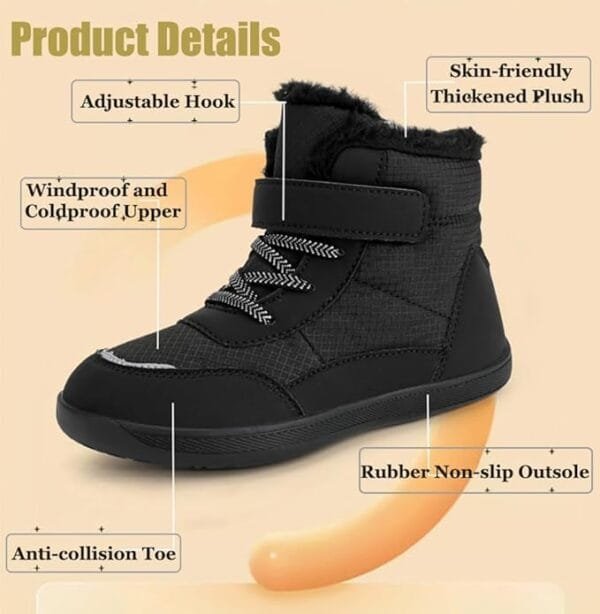 Botas Barefoot Invierno Unisex para Niños: Cálidas y Antideslizantes, Gr. 25-36 EU - Imagen 3