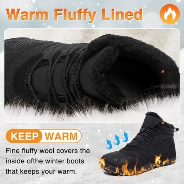 Botas de Nieve Barefoot Unisex: Cálidas, Resistentes al Agua y Antideslizantes - Imagen 2