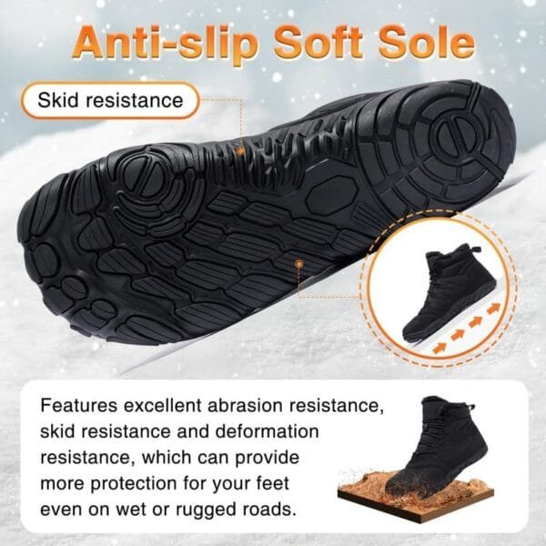 Botas de Nieve Barefoot Unisex: Cálidas, Resistentes al Agua y Antideslizantes - Imagen 4